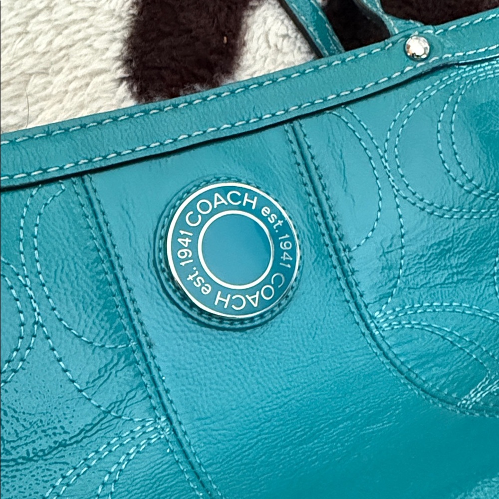 Coach Turquoise Shoulder Bag - Picture 3 of 10